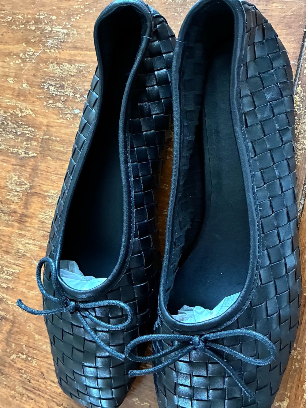 Quince Black Woven Bow Ballet Flats - Picture 2 of 6